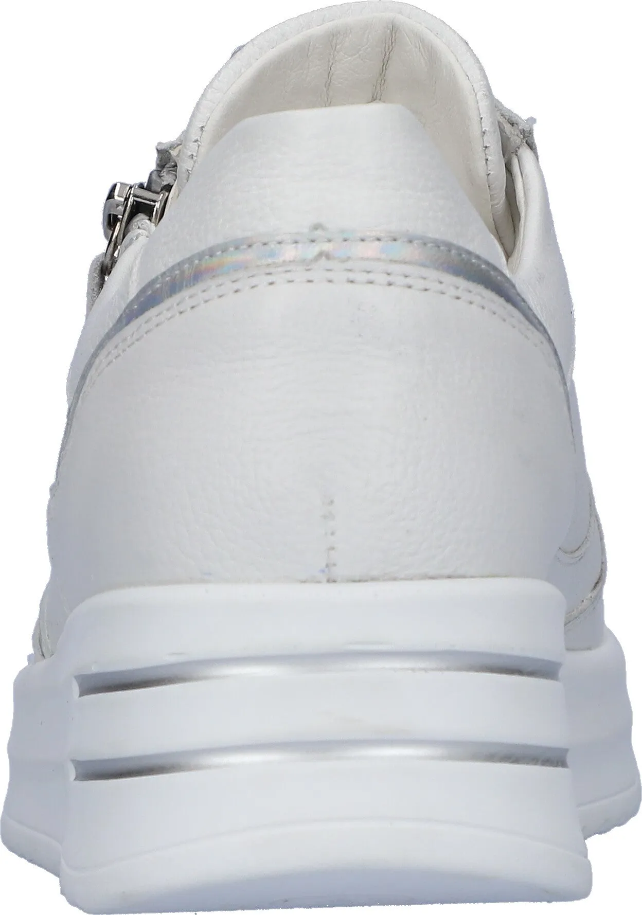 Waldlaufer Arianna 77500 311 663 White And Silver Leather Trainers