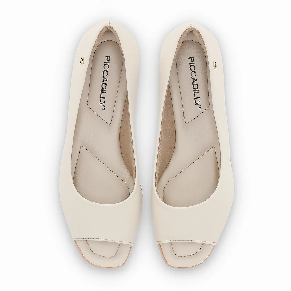 White Peep Toe Flat for Women (103.021)