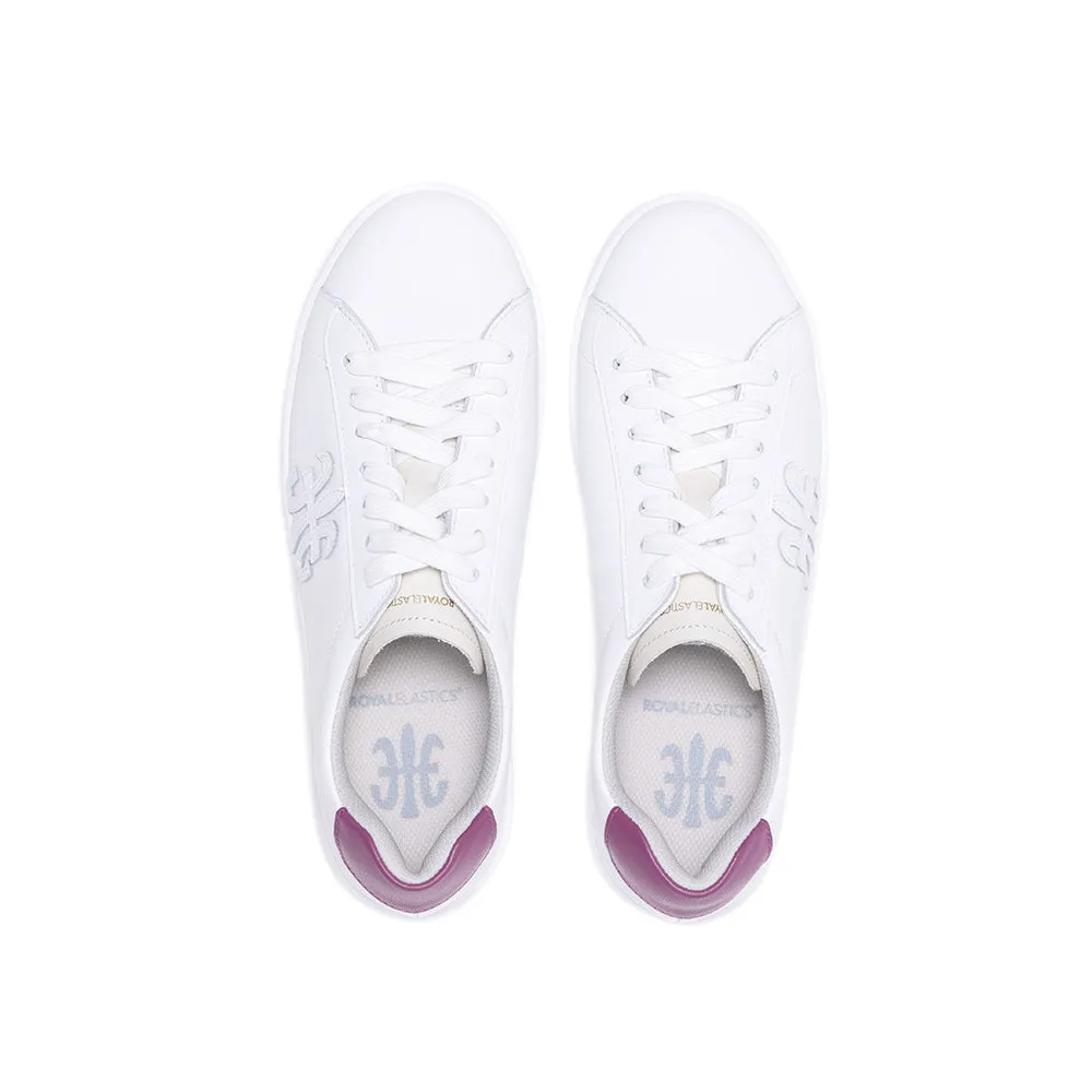 Women's Honor White purple Logo Leather Sneakers 98021-001