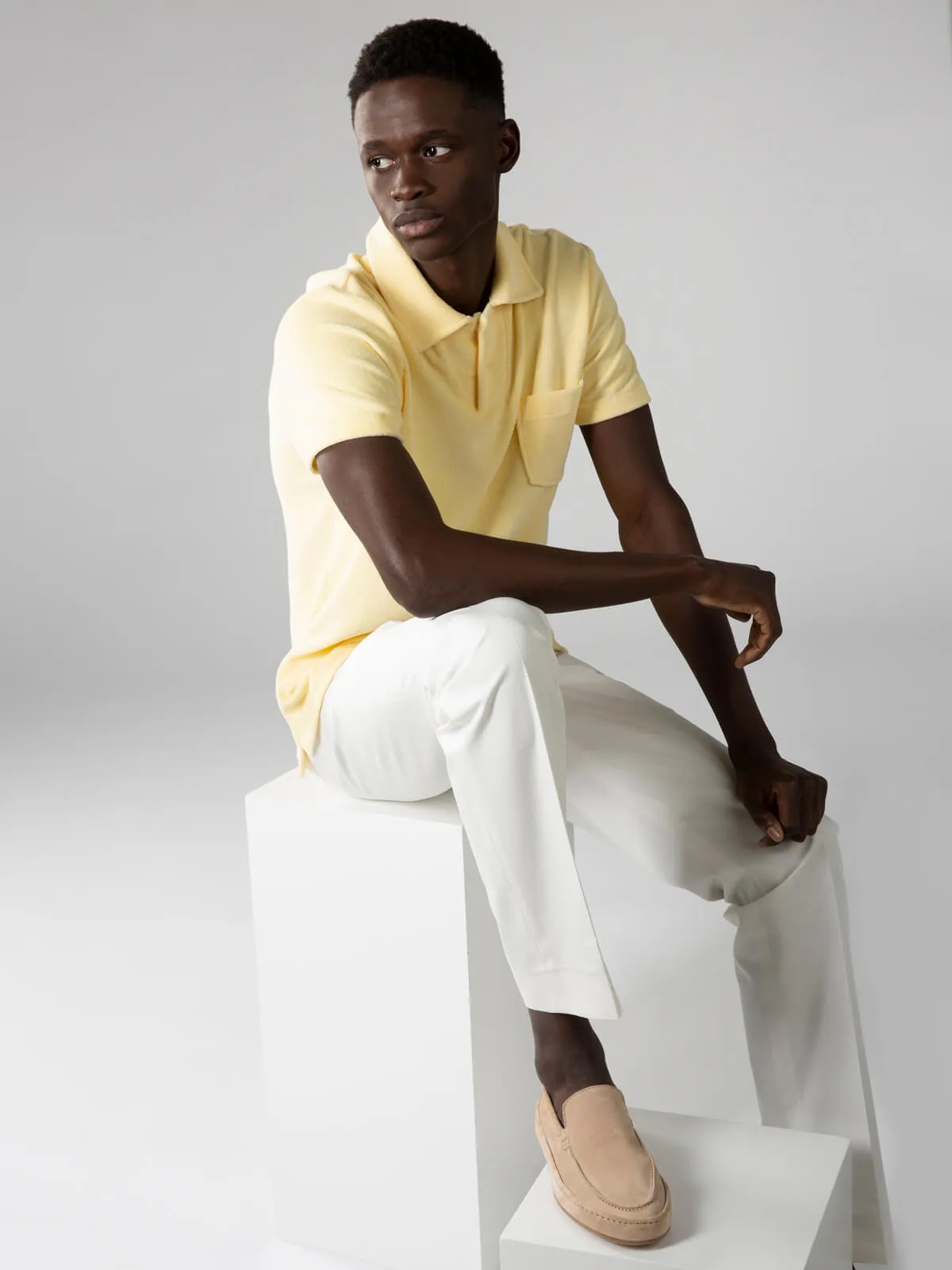 Yellow Terry Towelling Polo Shirt