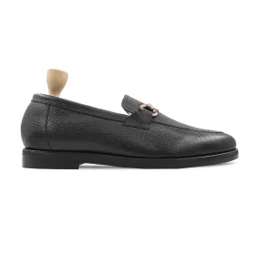 Yusei - Men's Black Pebble Grain Leather Loafer