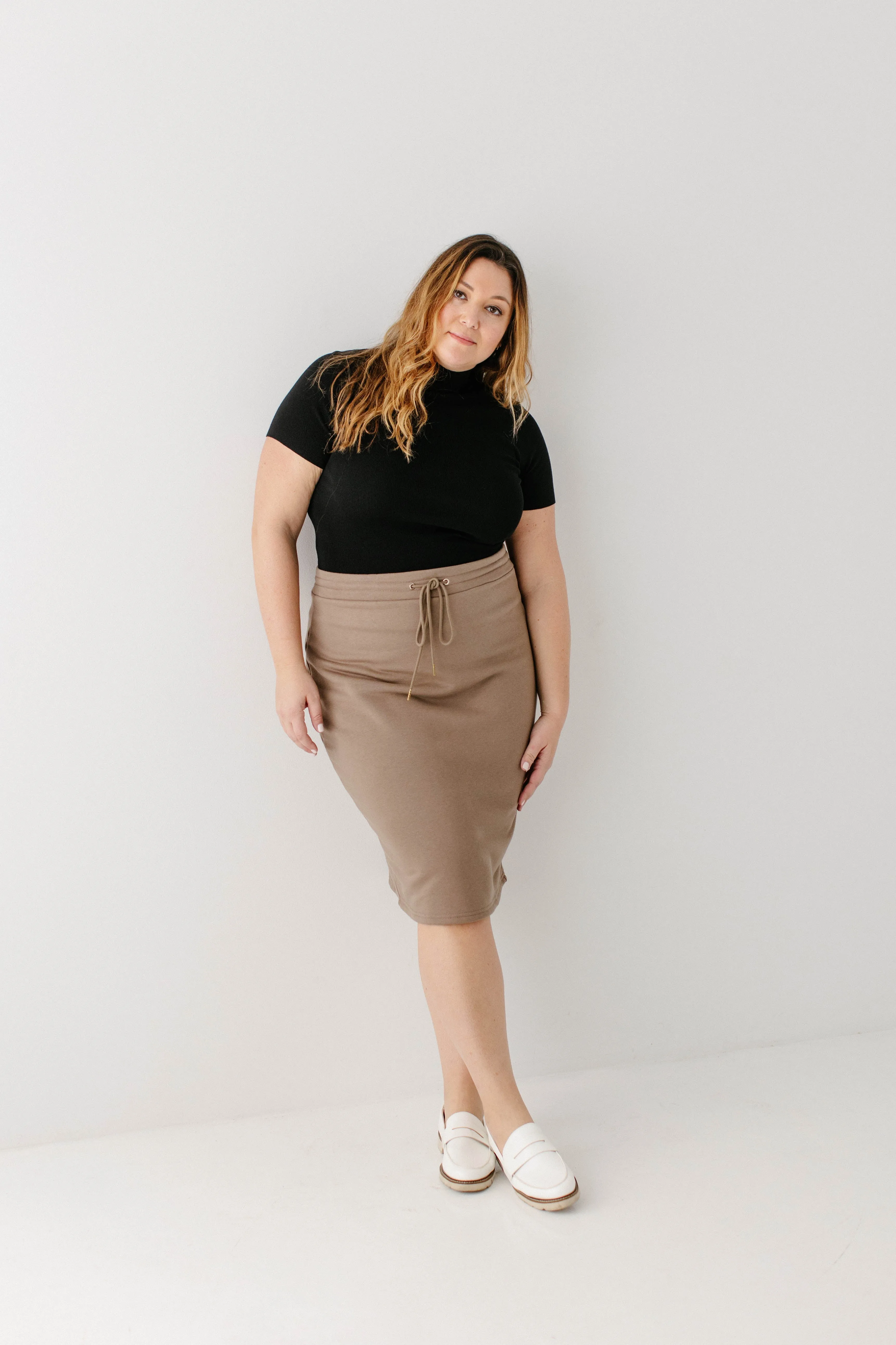 'Zion' Sweatshirt Skirt in Taupe FINAL SALE