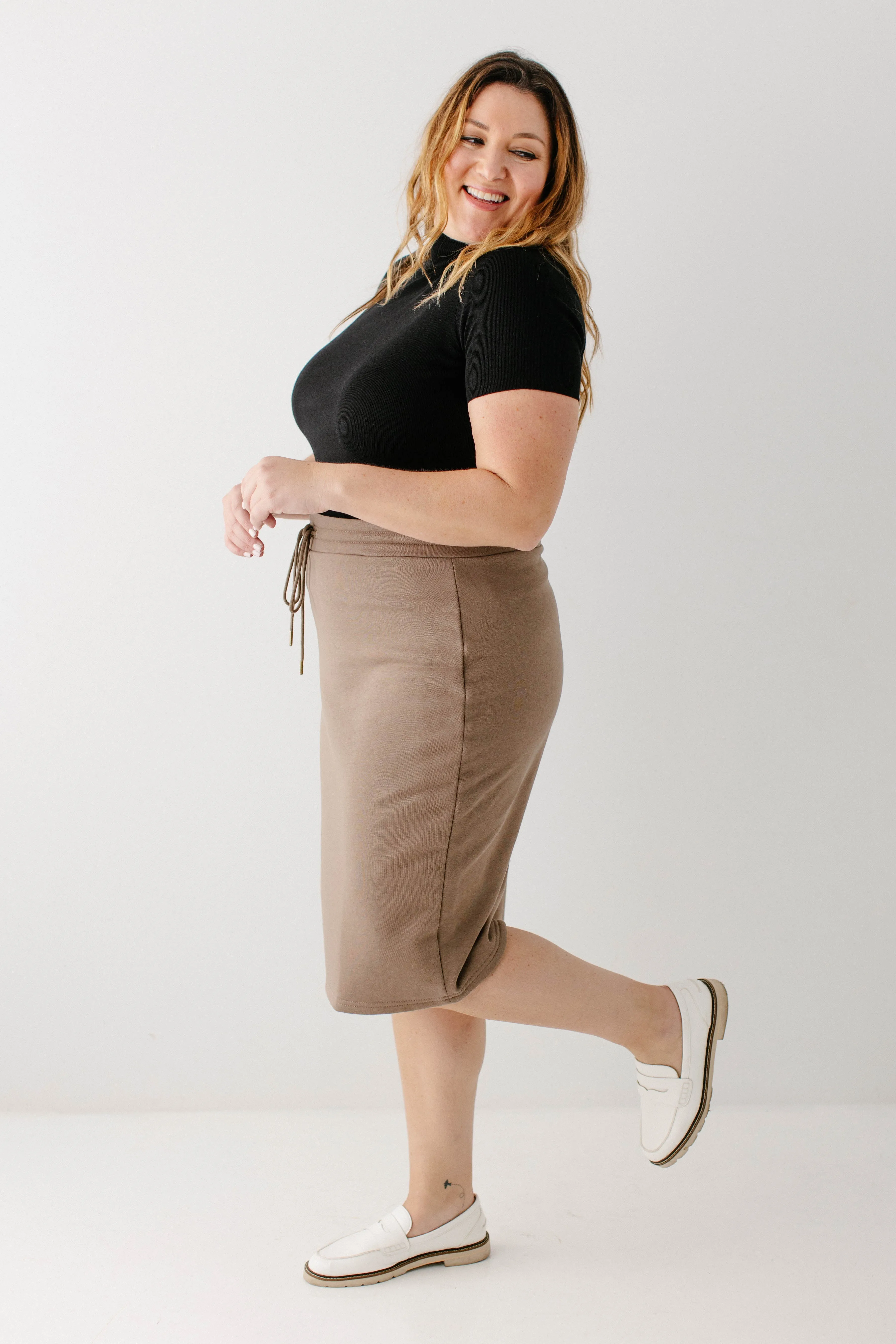 'Zion' Sweatshirt Skirt in Taupe FINAL SALE