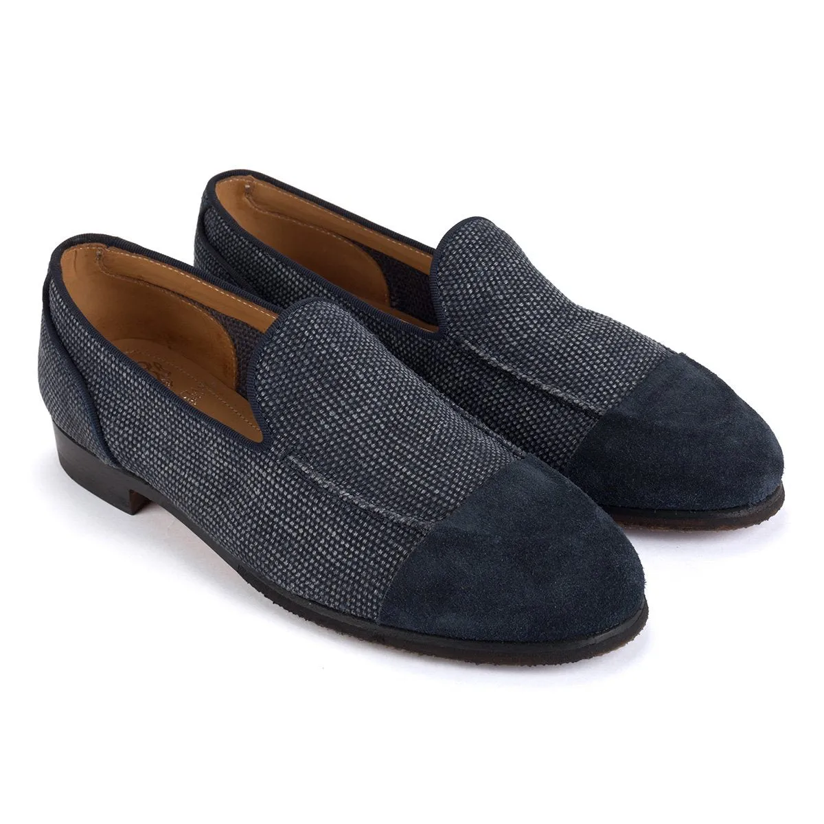 ZOE 56029<br>Navy linen loafers